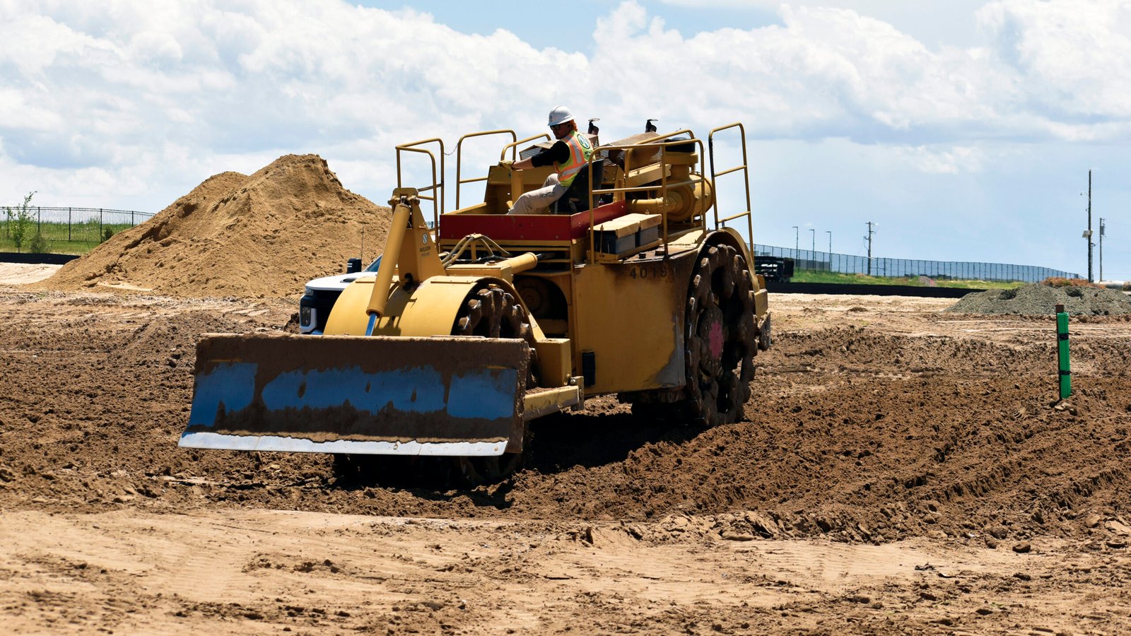 Bulldozer on job site