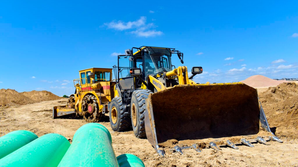 Bulldozer on job site