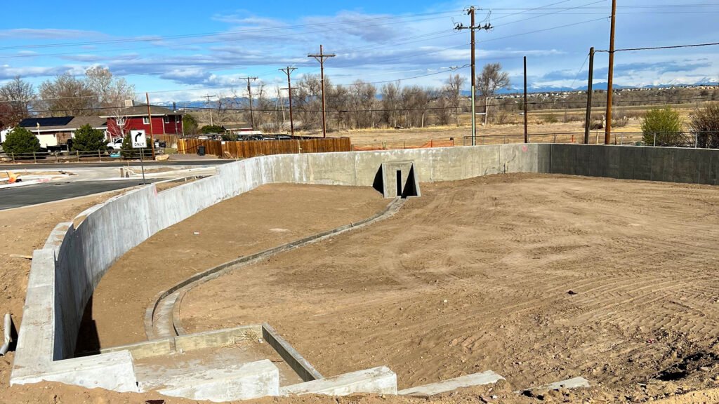 Laid concrete sewage resevior